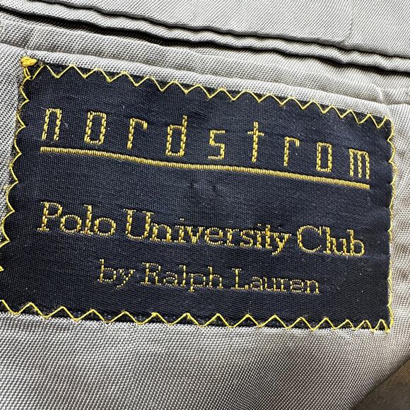 Polo University Club Ralph Lauren Sport Coat Plaid Two Button Notch Gray Wool 48 - Picture 3 of 5